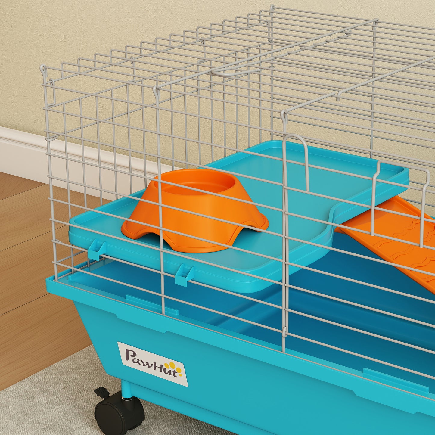 Small Animal Cage Rabbit Guinea Pigs Chinchillas Cage with Wheels Water Bottle