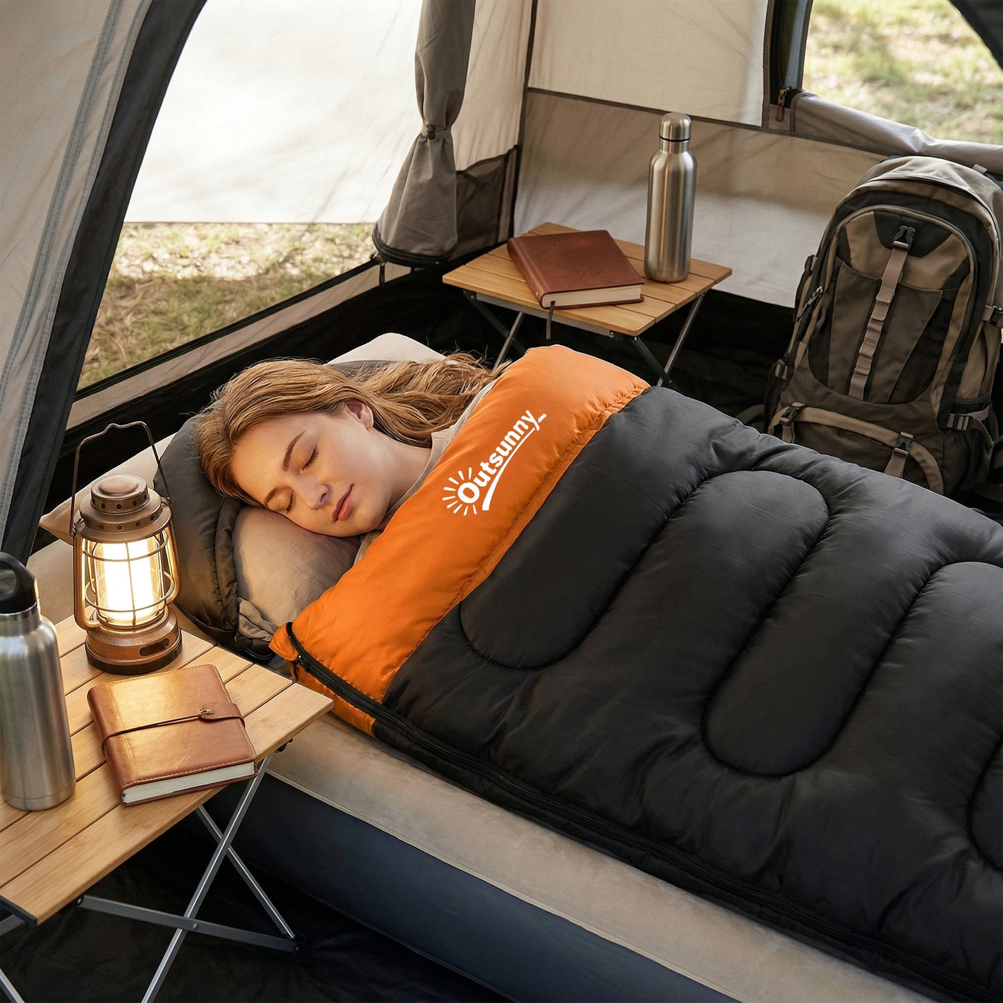 Sleeping Bag for Adults, Lightweight & Compact Sleeping Bag, 3 Seasons, Grey