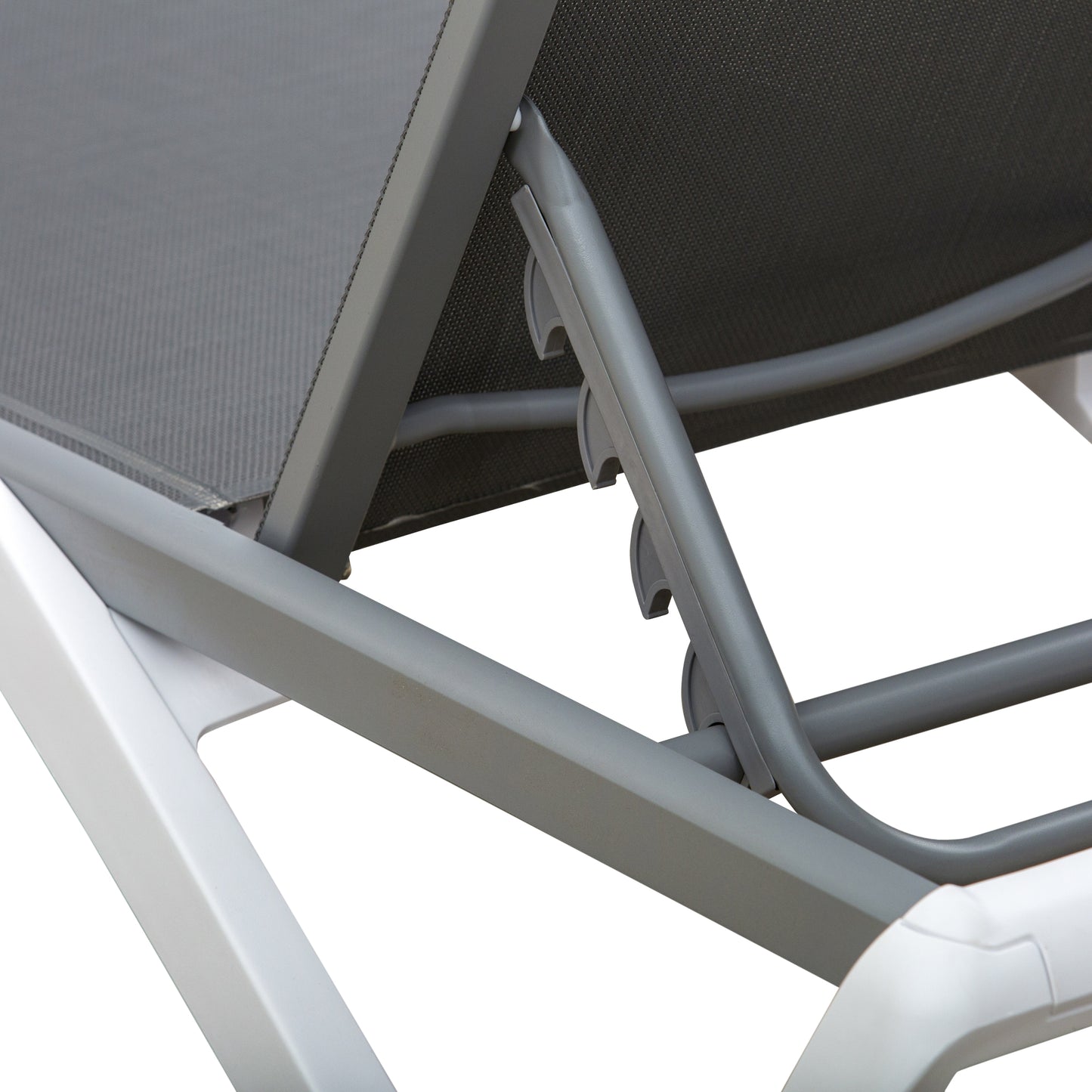 Aluminium Frame Sun Lounger, with Adjustable Back - Grey