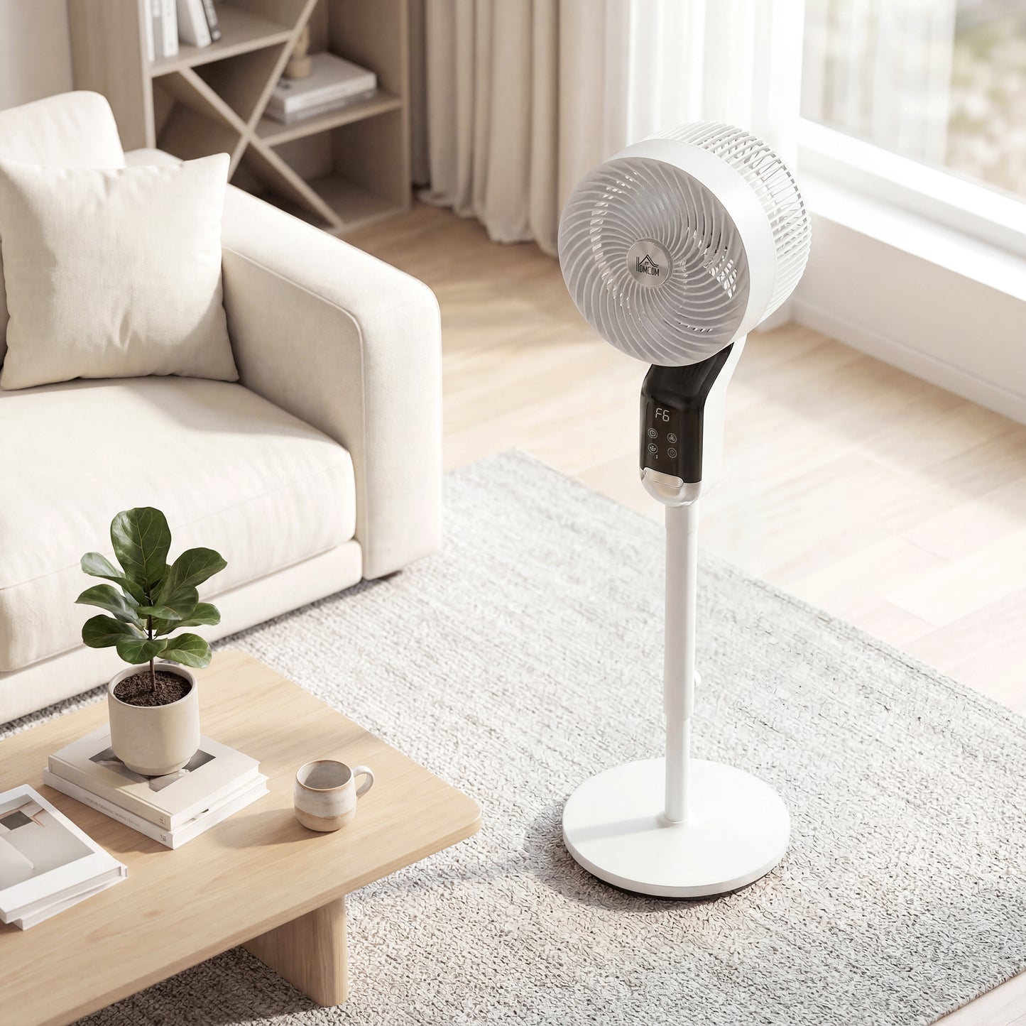 20 dB Silent Standing Fan, 41in Pedestal Fan with Remote, Oscillating, 8 Speeds, Adjustable Height, 12H Timer