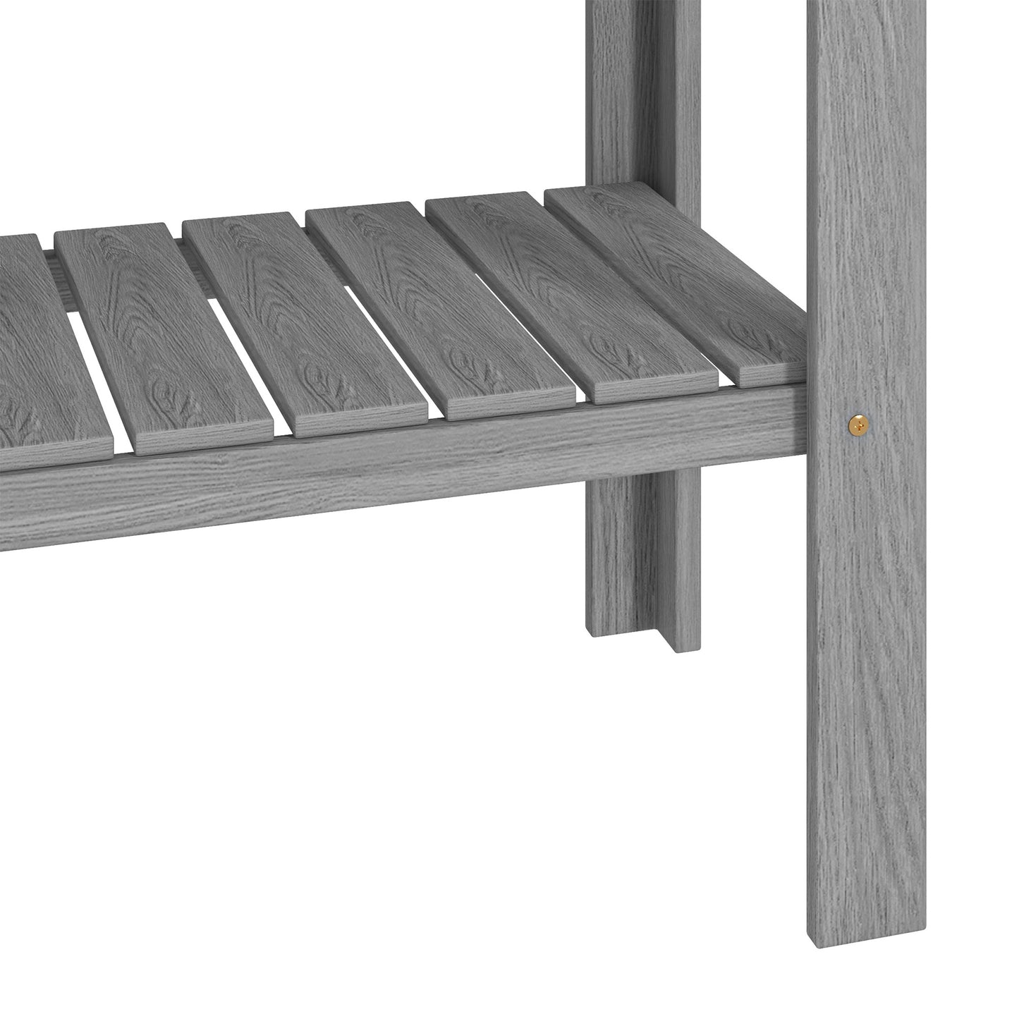 Wooden Raised Garden Bed, Elevated Planter Box with Storage Shelf and Drainage Holes, Raised Planter with Legs, Grey