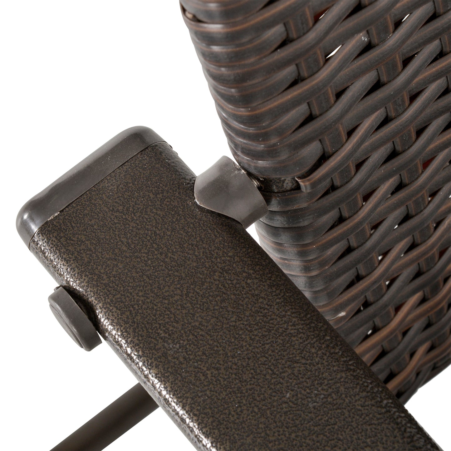 Set of Four Folding Rattan Seat Chairs - Brown