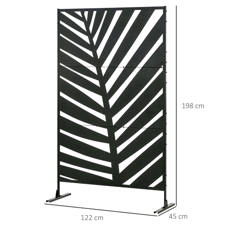 6.5ft - Metal Banana Leaf - Outdoor Divider / Privacy Panel with Stand