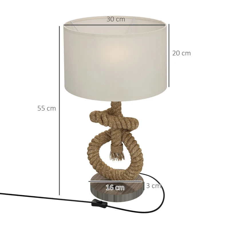 Nautical Design Table Lamp with Built-In USB Charging Port