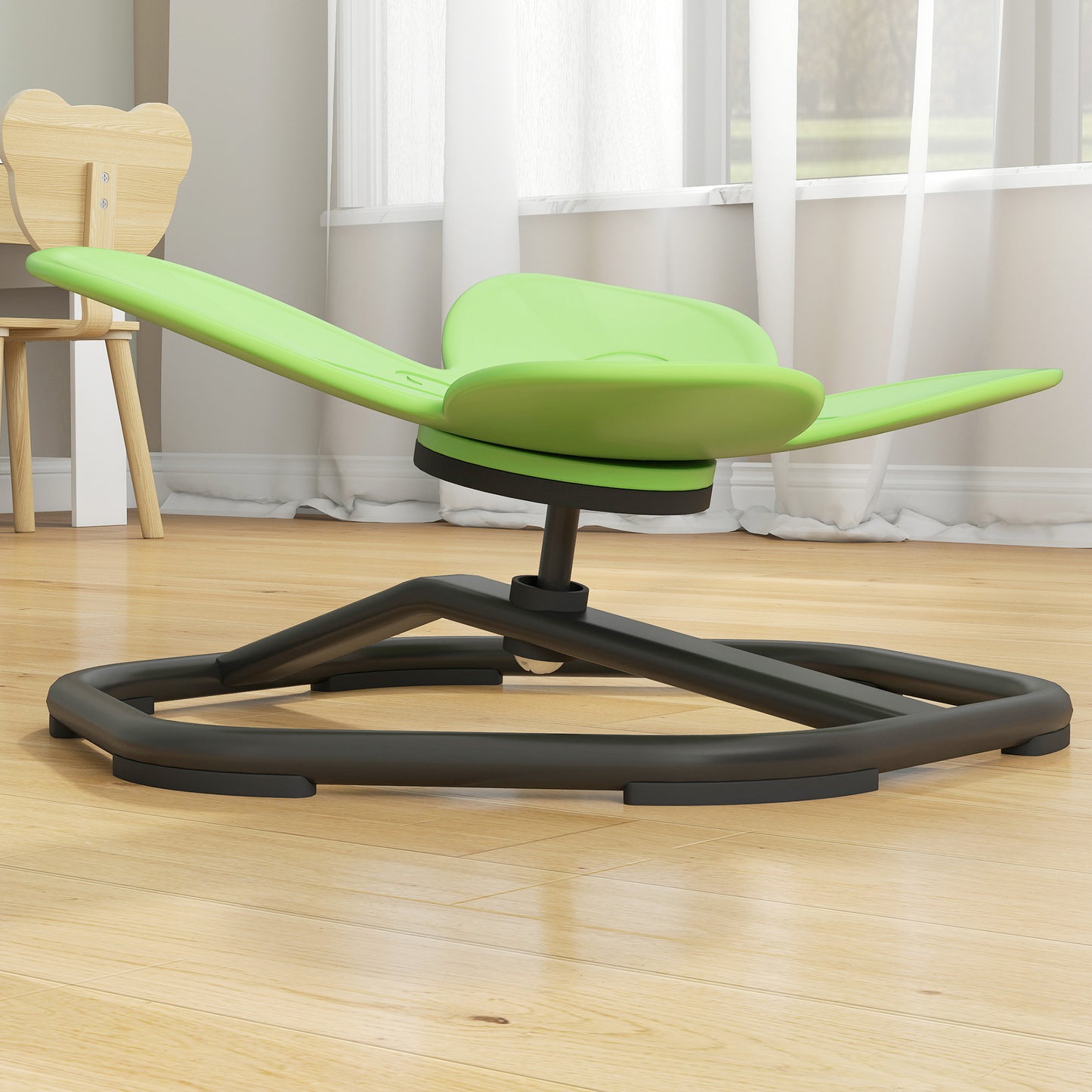 Butterfly-Shaped Kids Swivel Chair, Sensory Spinning Chair for Balance and Coordination Training, Green