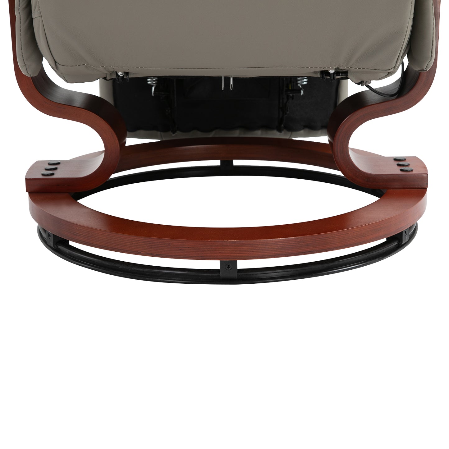 Reclining Swivel Chair, with Footrest - Grey
