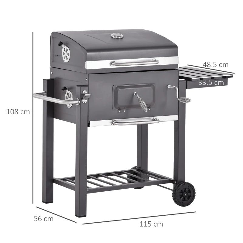 Charcoal Grill / BBQ with Adjustable Charcoal Grate