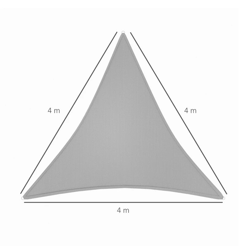 Triangle Sun Shade Sail UV Protection Canopy with Steel Ring Ropes - (4x4m)