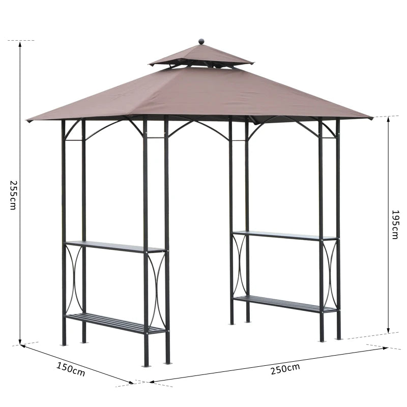 Slimline Gazebo / BBQ Rain Coverage Shade - (2.5 x 1.5m)