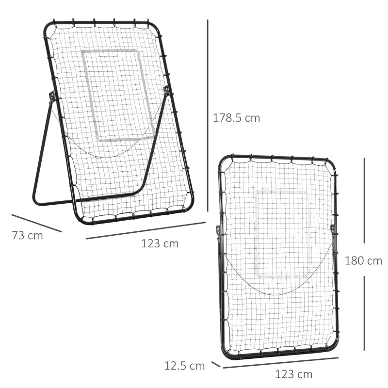 Foldable Rebounder Football Net with Adjustable Angles