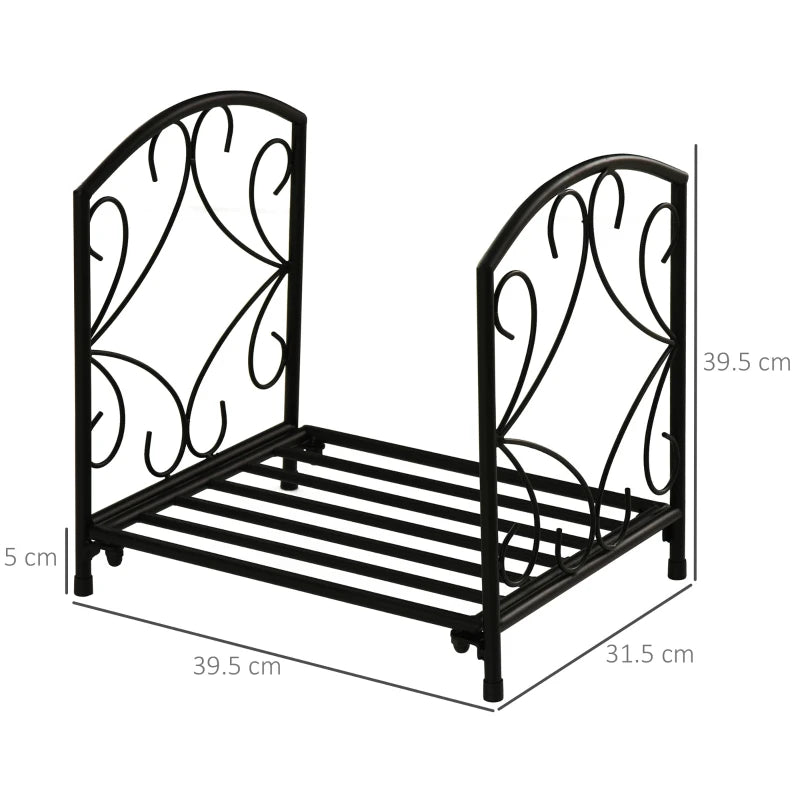 Diamond Shaped Metal Scroll Work Style Firewood Log Holder