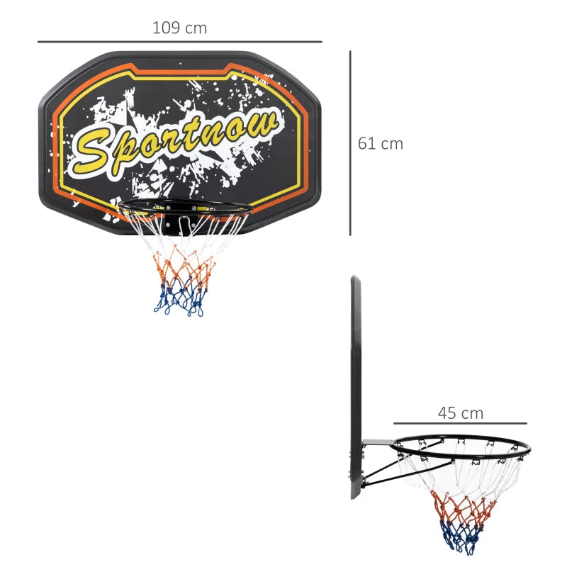 Wall Mounted Basketball Hoop / Net with Backboard