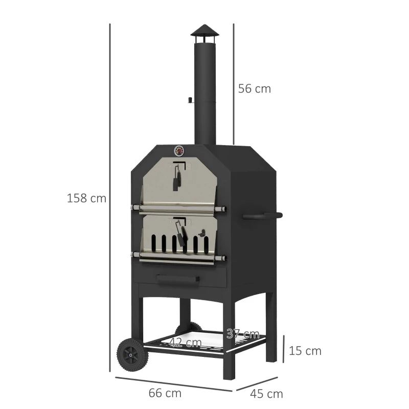 3 Tier - Steel - Charcoal Pizza Oven