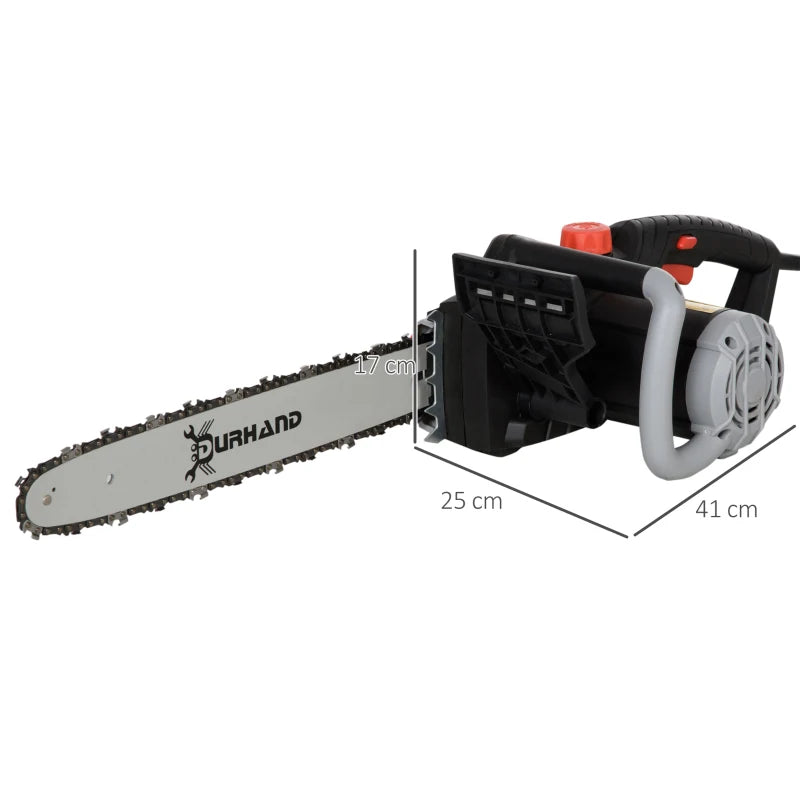 40cm - Electric Chainsaw - Double Brake Protection - Auto Chain Lubrication, Tool-Free Chain Tensioning and 40cm Guide Bar and Chain - 1600W