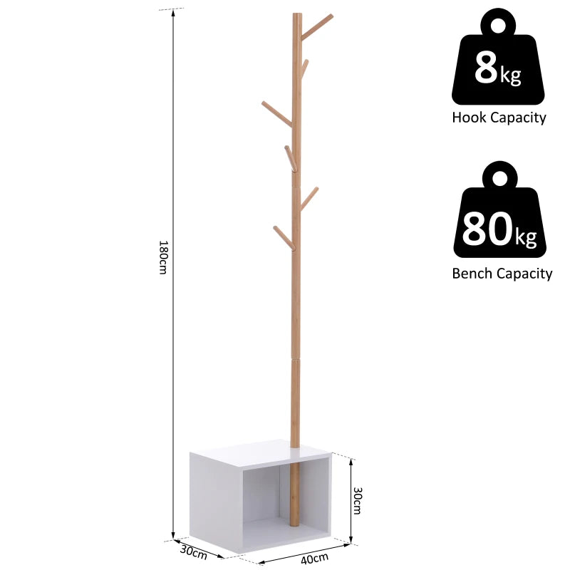 Minimalist Hallway Coat Rack & Hat Hanger Tree (180cm)