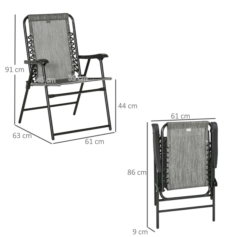 Set of 6 Reclining Sun Lounger / Dining Chairs with Armrests and Mesh Fabric Seat Lining