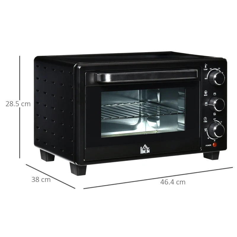 21L - Tabletop Toaster / Oven Electric Grill with Adjustable Temperature, Timer, Baking Tray and Wire Rack, 1400W