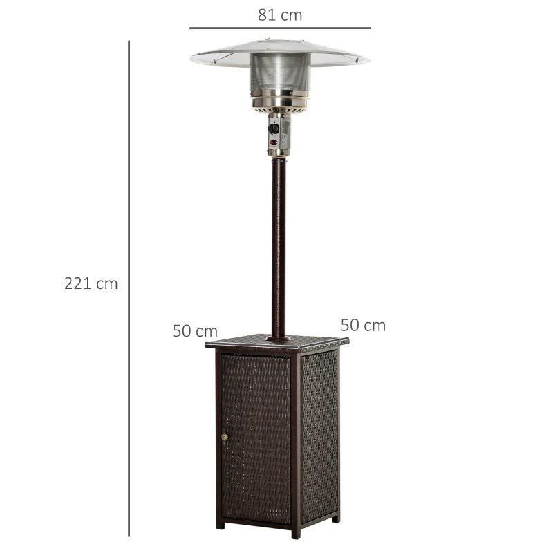 Patio Freestanding - Rattan Gas Heater with Elegant Handle Design