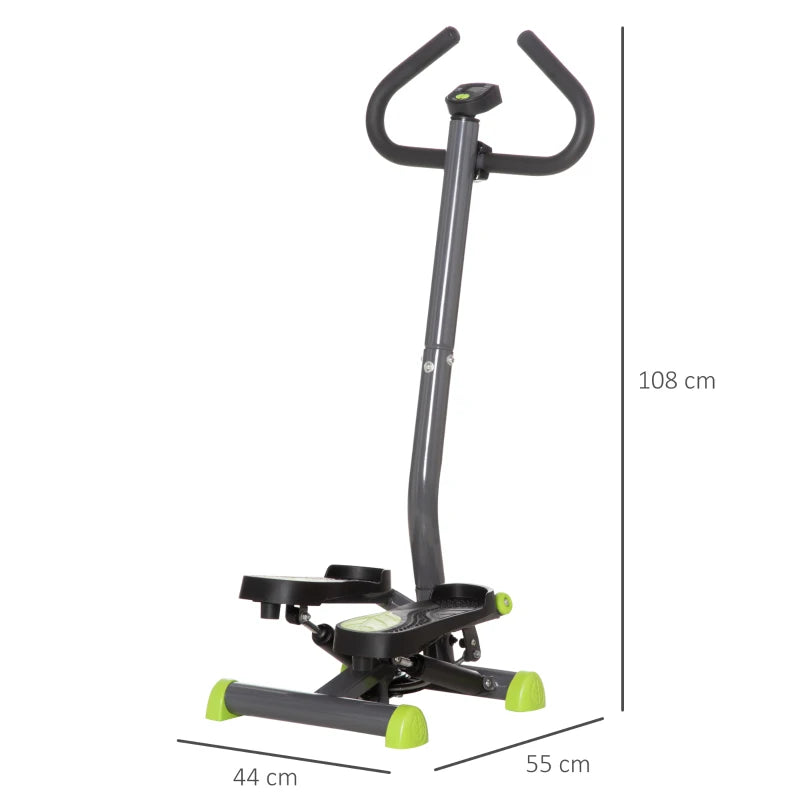 Twister Stepper with Adjustable Resistance, Height and LCD Screen - Grey / Green