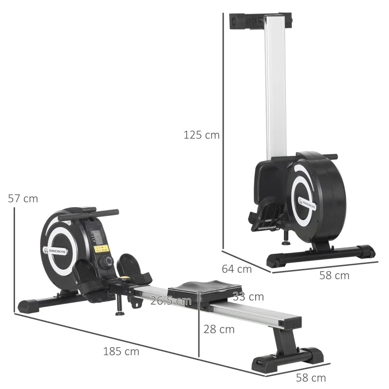 Adjustable Magnetic Rowing Machine with LCD Digital Monitor