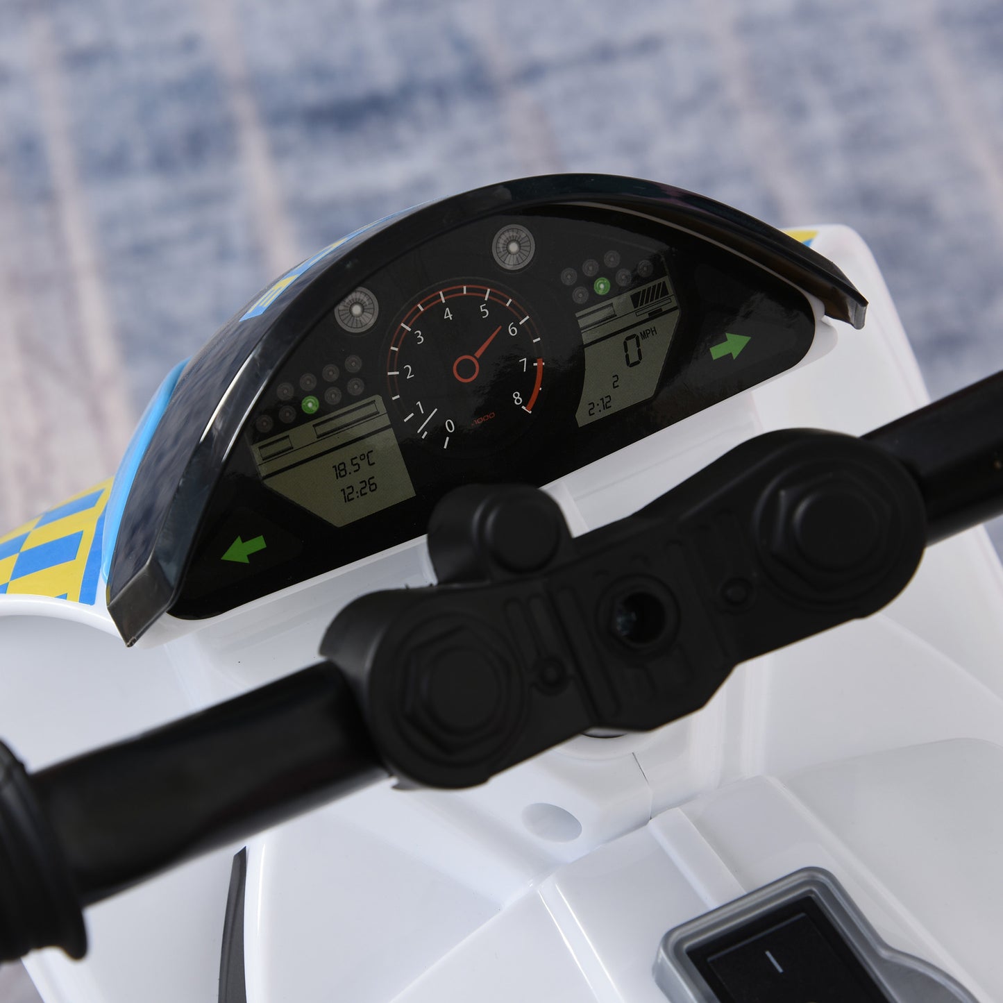 Kids Ride-On Police Bike 3-Wheel Vehicle w/ Music Lights Seat Handlebars Toddler NO POWER Child Learning Fun Development 18-3