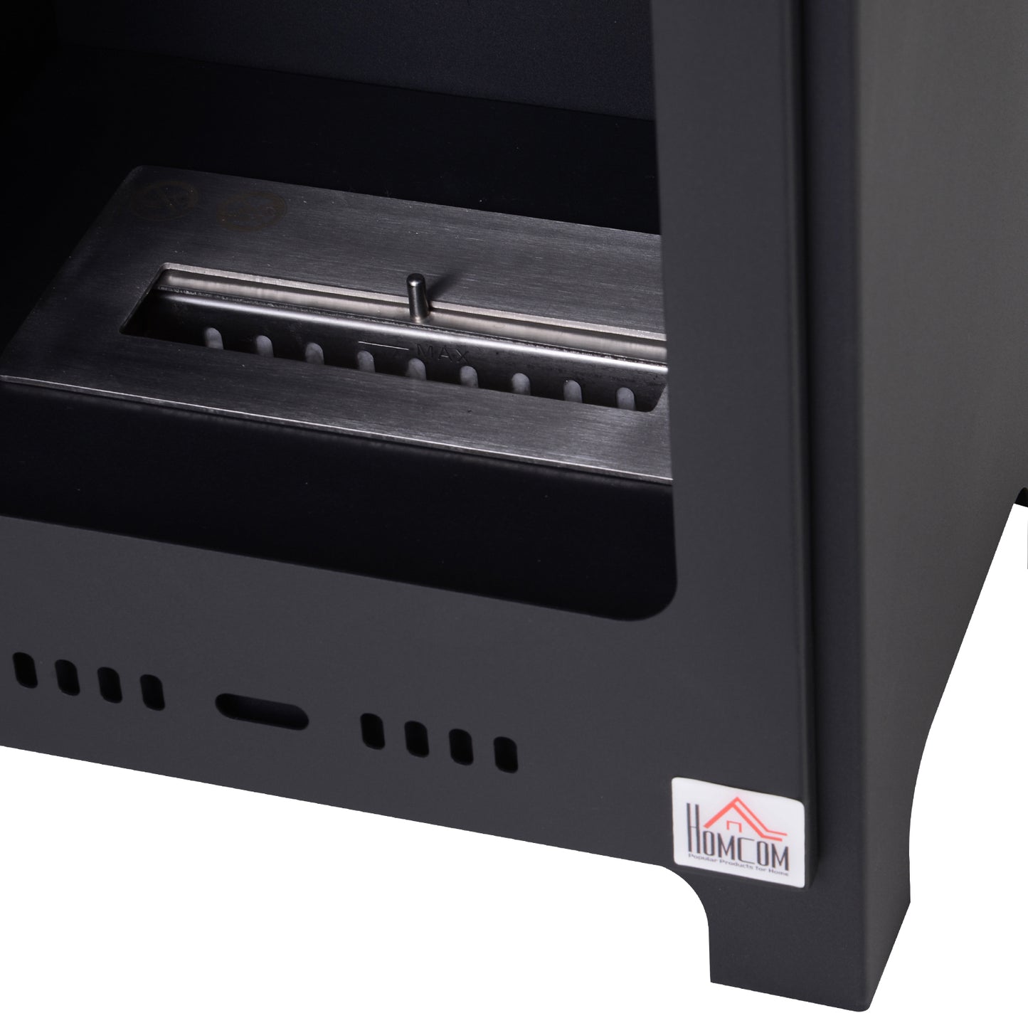 Freestanding Ethanol Fireplace, Bioethanol Fire with 0.9L Tank, 3 Hours Burning Time for Indoor, Black