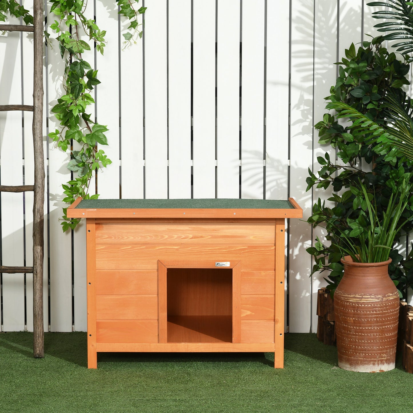 Wooden Dog Kennel Elevated Dog Pet House w/ Open Top 82W x 58D x 58H cm