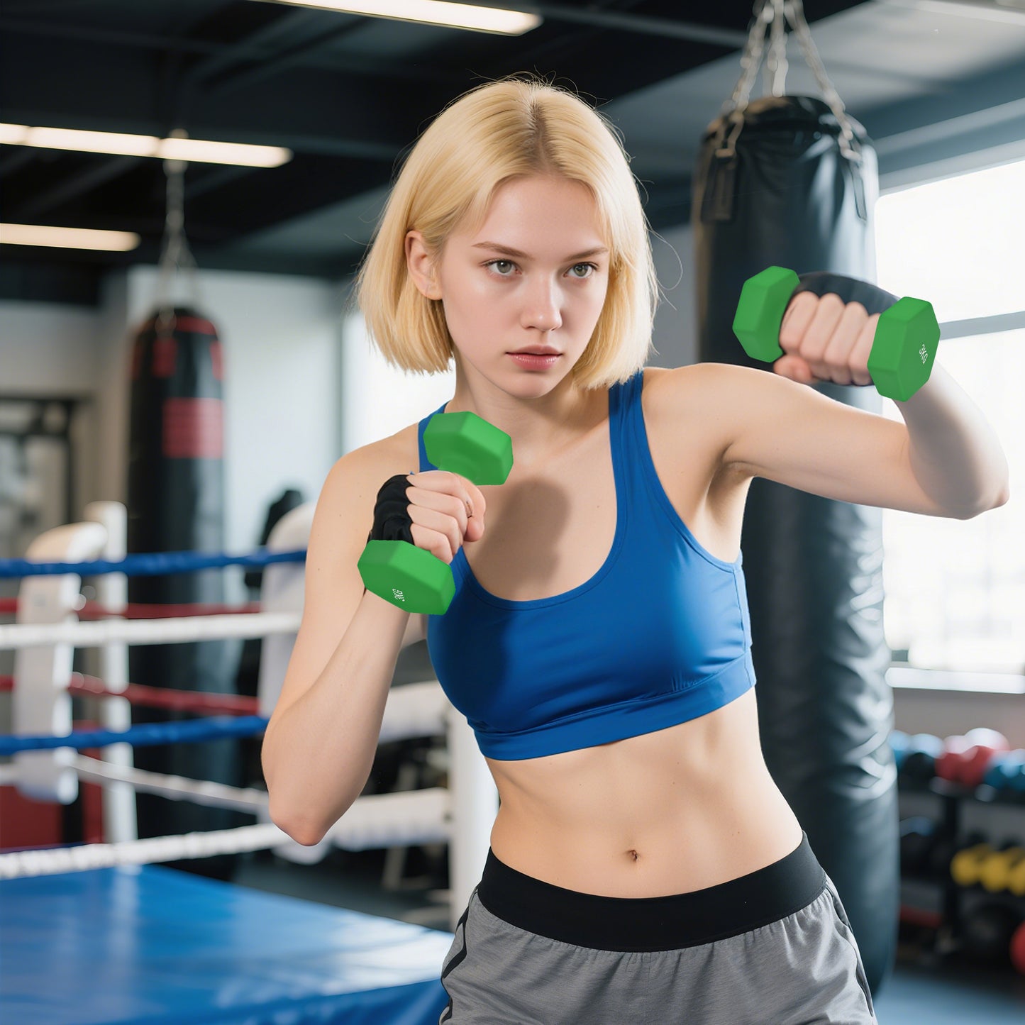 Hex Dumbbells Set with Dumbbell Rack, Hand Weights for Strength Training Weight Lifting, 2 x 1kg, 2 x 3kg, 2 x 5kg