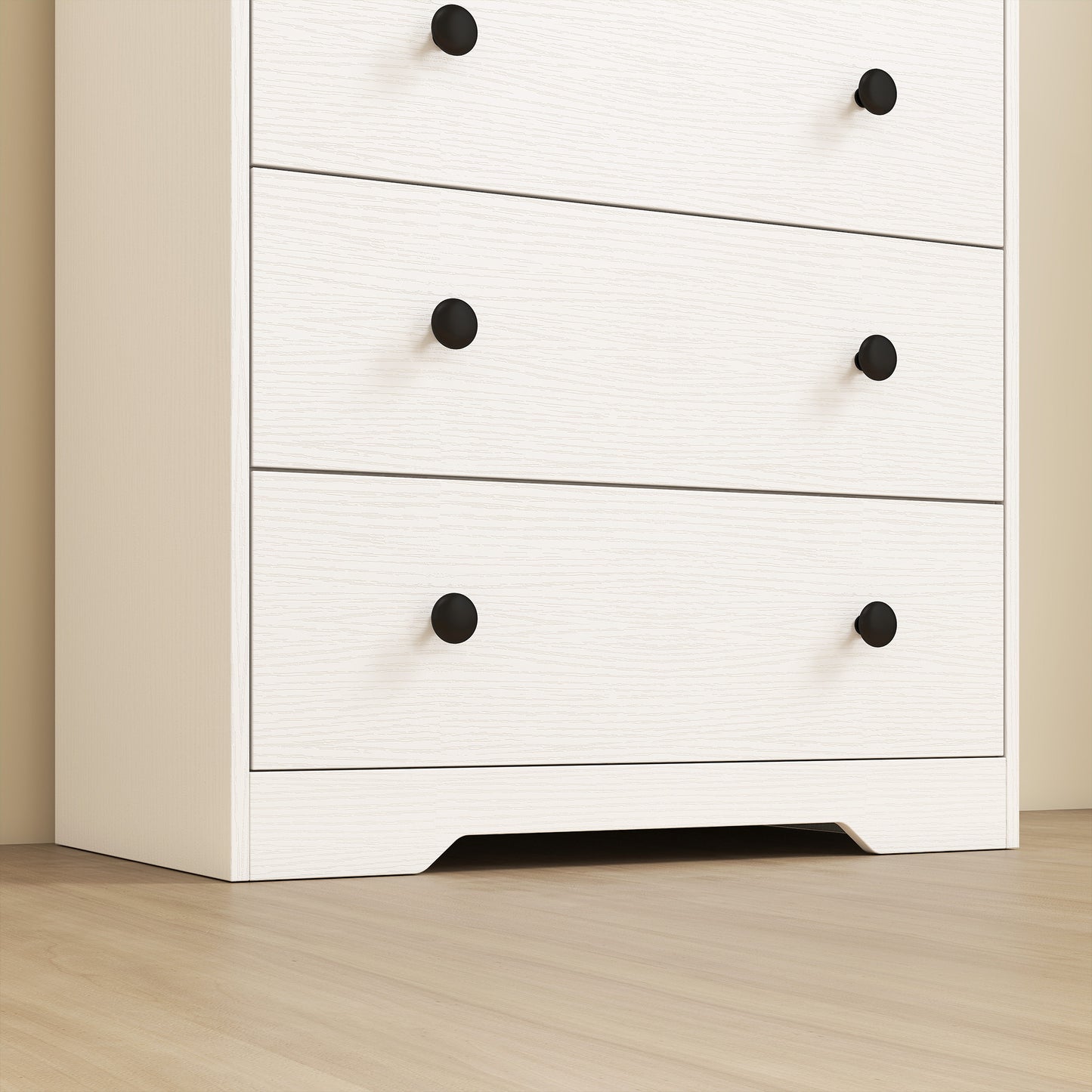 4 Drawer Chest of Drawers, Modern Dresser for Bedroom, Storage Cabinet for Living Room Entryway, White Wood Effect