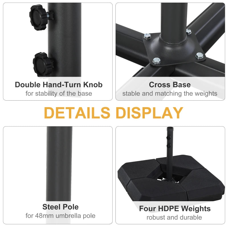 4pc Fillable Parasol Base (Cross base pole: 50H x W5.3cm)