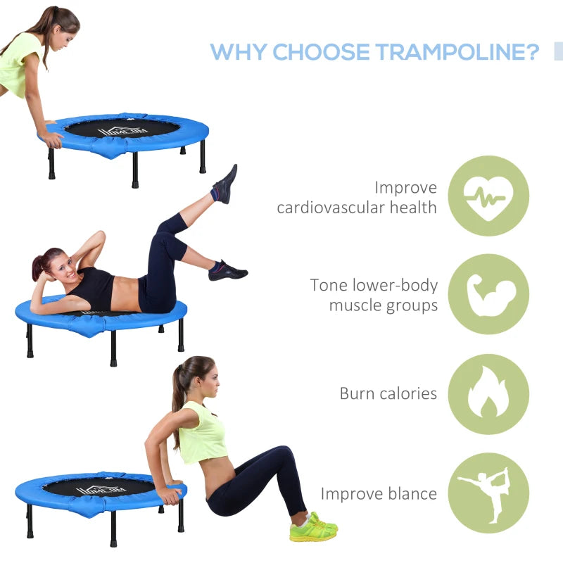 Φ96cm - Foldable Mini Fitness Exercise Trampoline / Rebounder with Protective Cover
