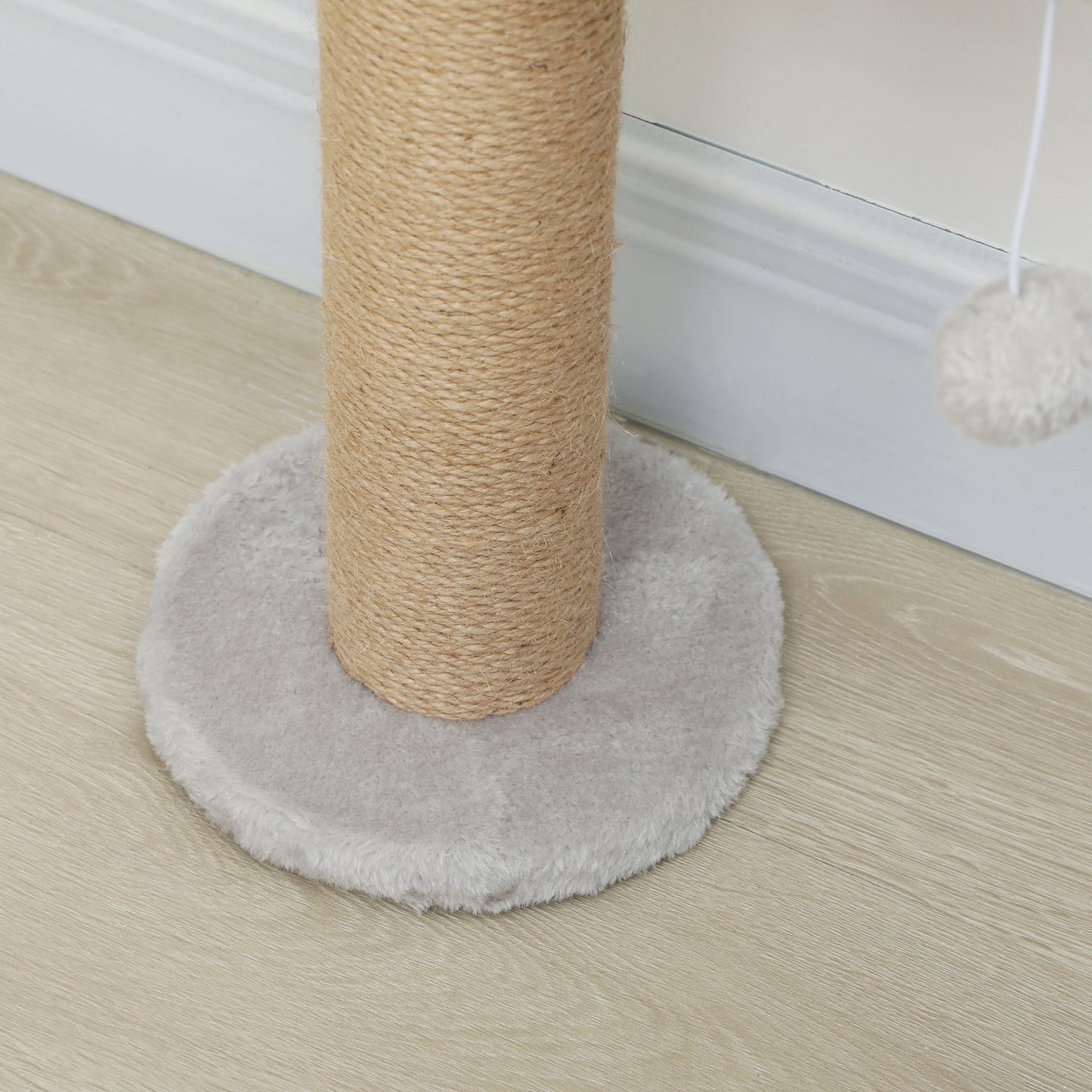 Wall Mounted Cat Shelves, Cat Climbing Wall with 4 Climbing Platforms, Jute Scratching Post and Toy Ball,180cm Tall