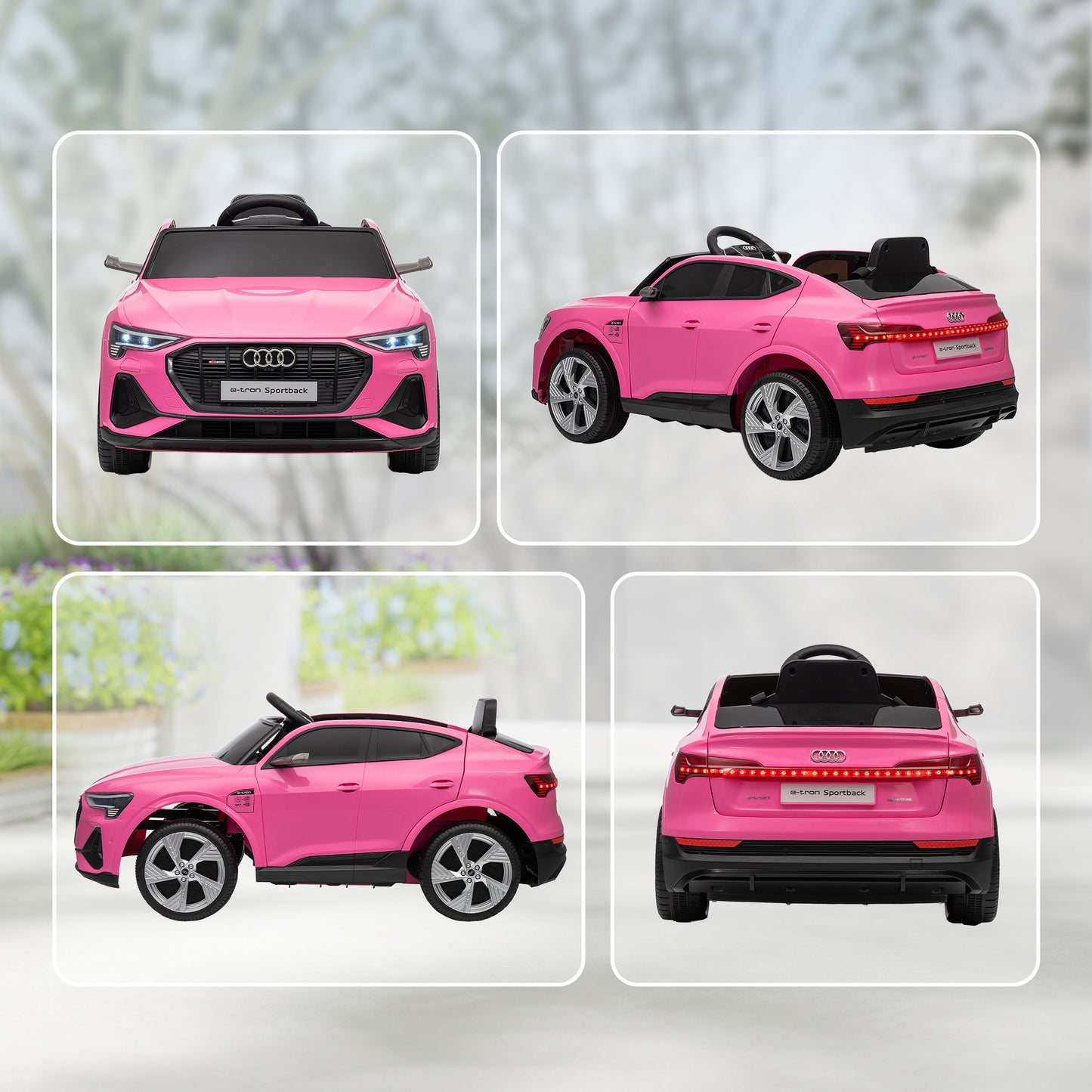 12V Kids Electric Ride on, Electric Car for Kids with Parental Remote, Music, Lights, Suspension Wheels, Pink