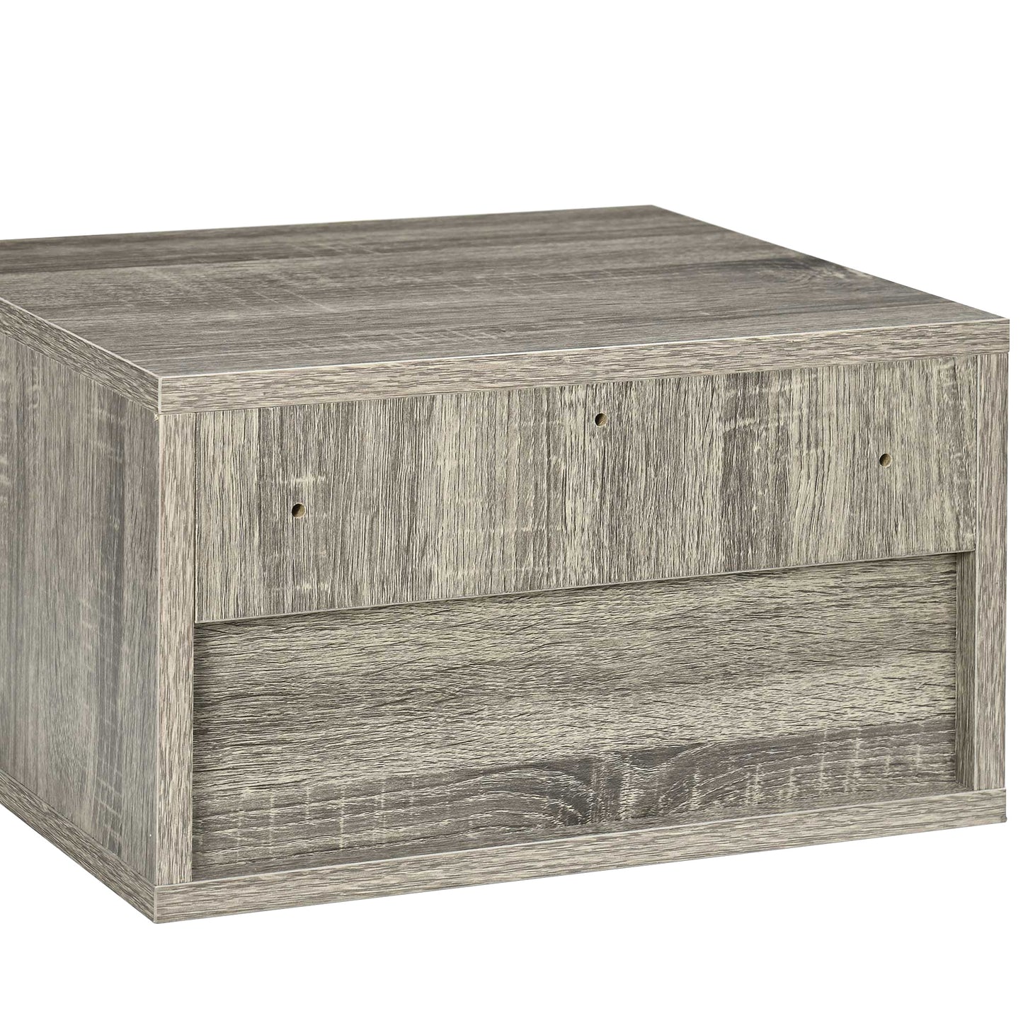 Floating Bedside Tables Set of 2, Wall Mounted Nightstand, Grey Wood Effect