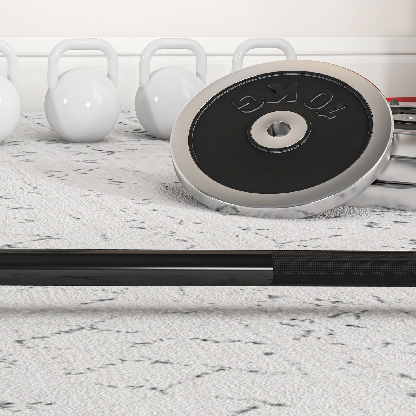 210cm Olympic Barbell Bar for 5cm Weight Plates, with Spring Clips, 19kg
