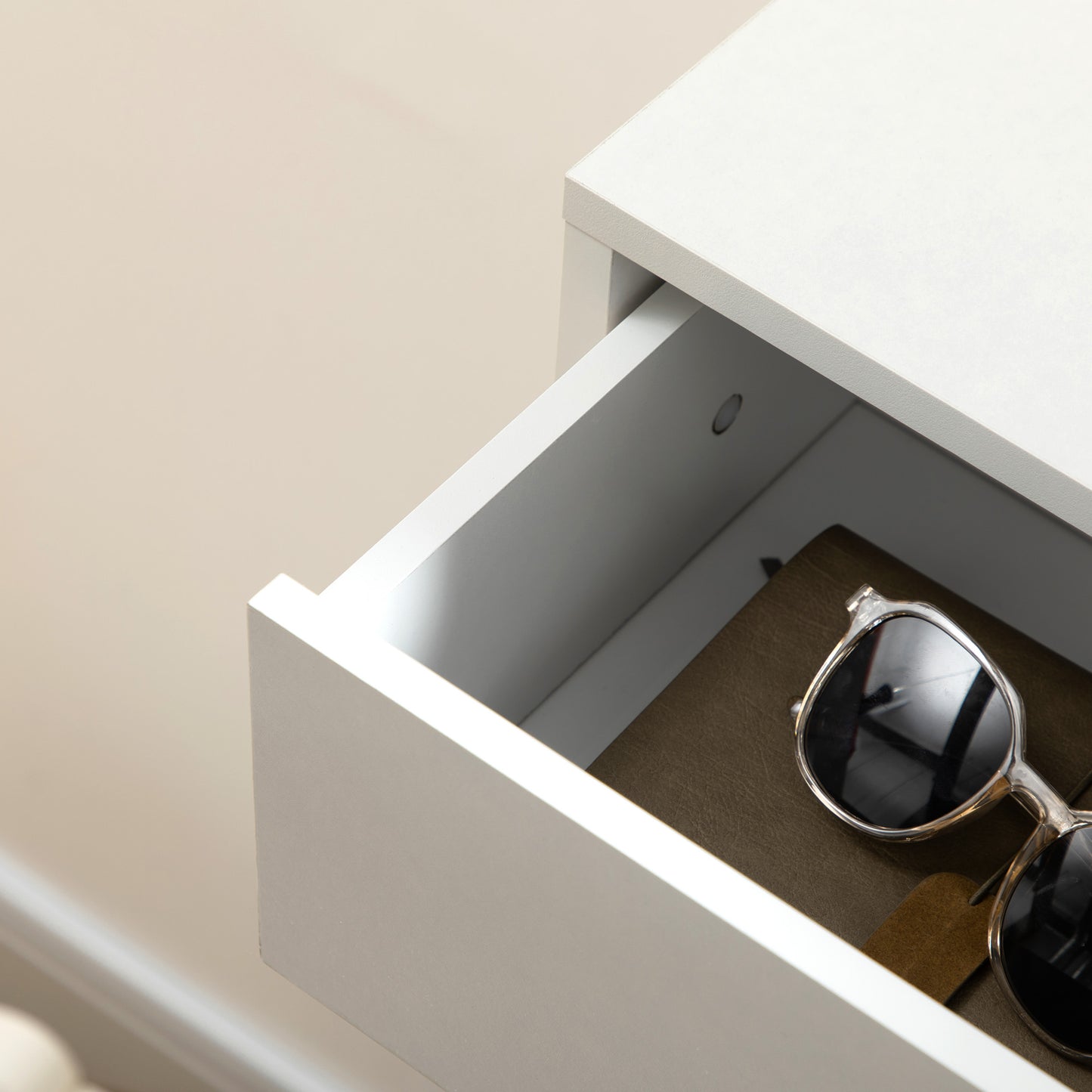Three Drawer Slim Shoe Storage Cabinet, 12 Shoe Pairs - White