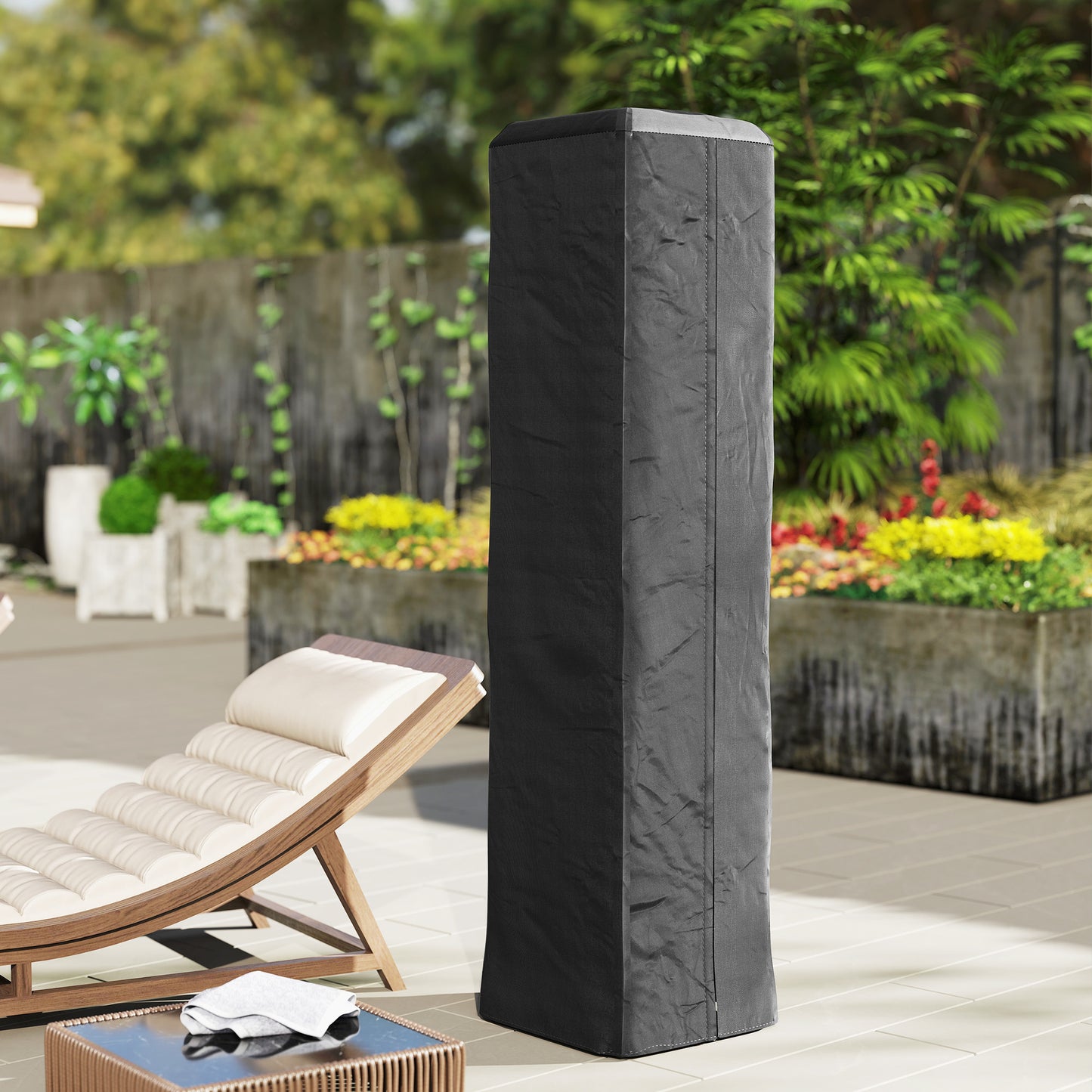 Heavy Duty Gas Pyramid Patio Heater Cover, Full Length Outdoor Heater Cover Protector, UPF 30+ Oxford Fabric with Zipper
