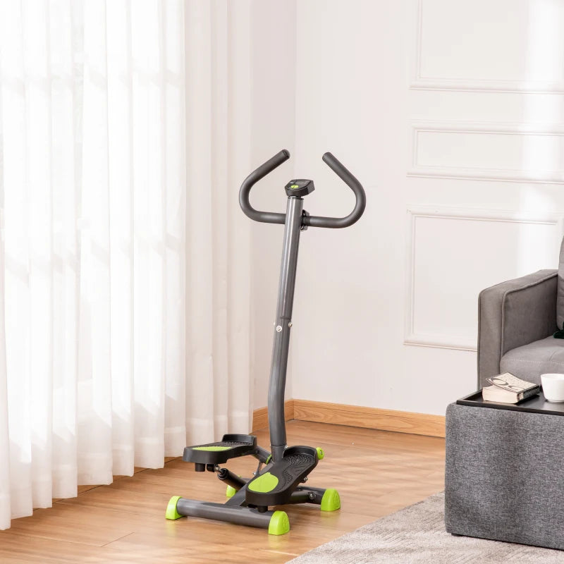 Twister Stepper with Adjustable Resistance, Height and LCD Screen - Grey / Green