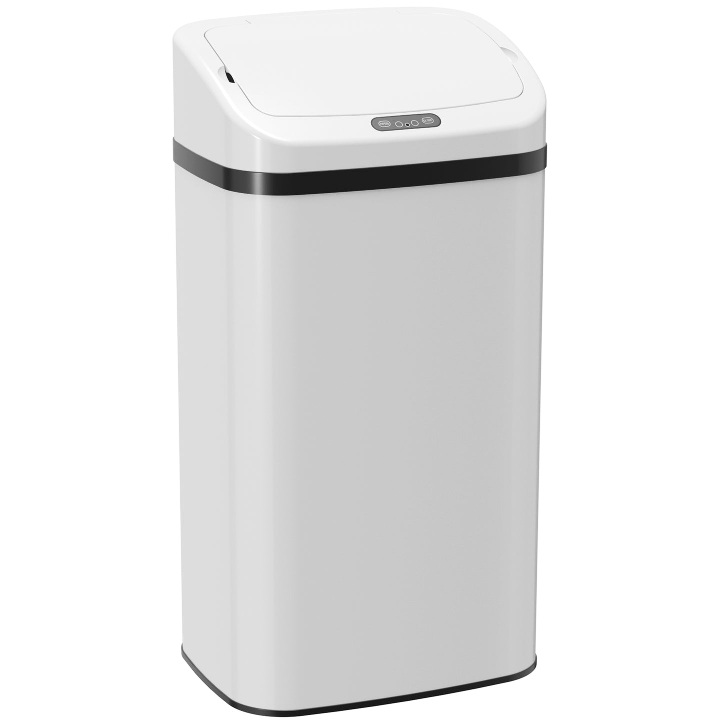 48L Stainless Steel Sensor Bin - White