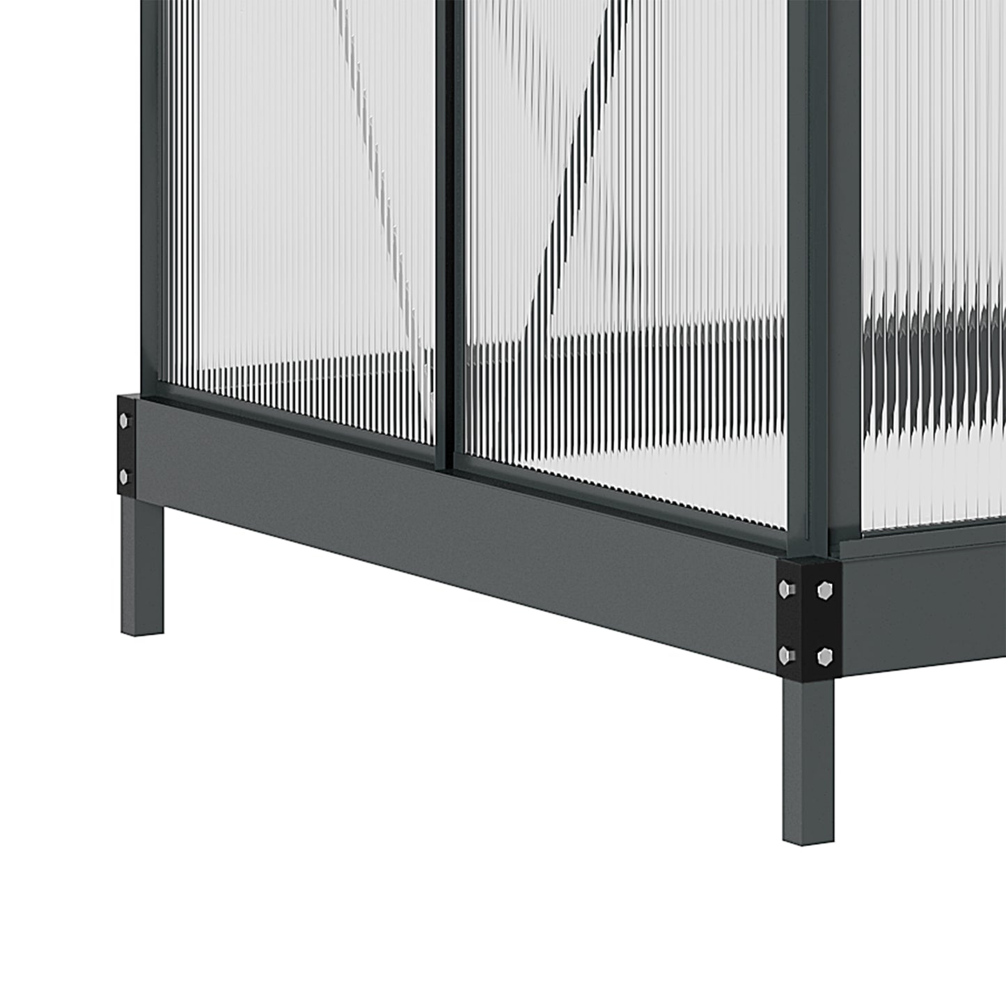 6 x 4ft Polycarbonate Greenhouse, Large Walk-In Green House with Slide Door and Window