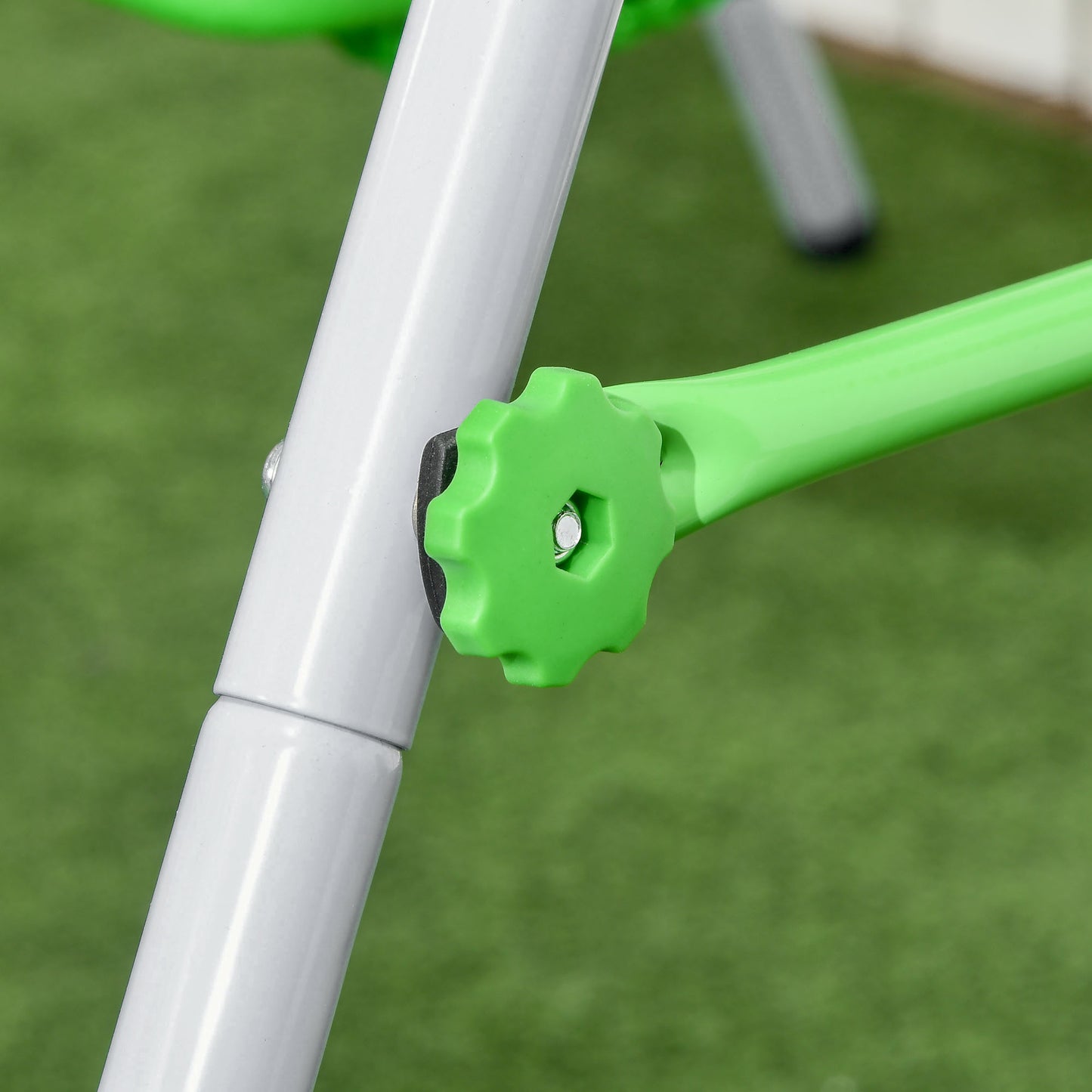 Kids Swing, Steel Nursery Swing, with Seatbelt, High Support Back, Front Guard, for Ages 6-36 Months - Green