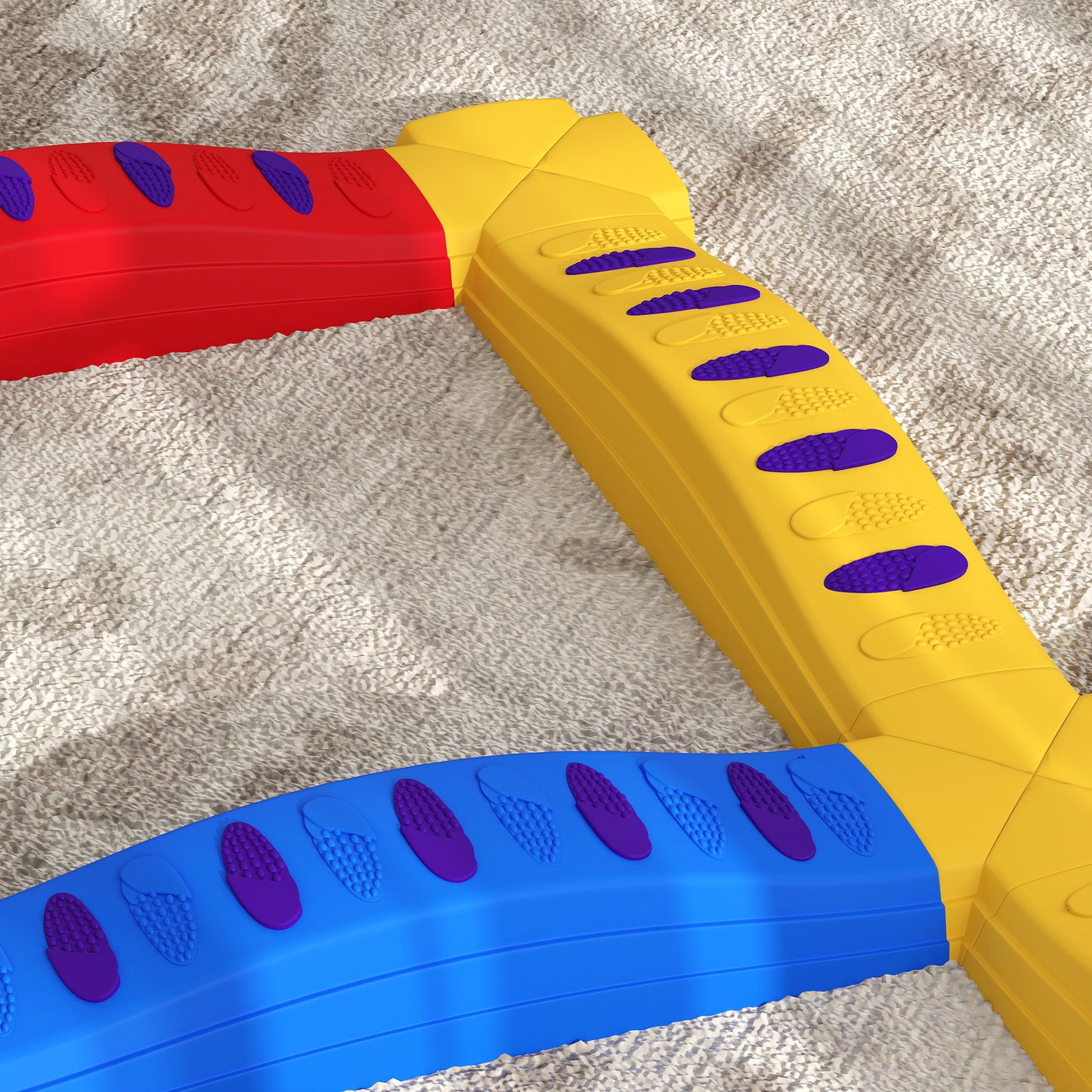12-Piece Kids Balance Beam Stepping Stones, with Non-Slip Foot Pads, Multicoloured