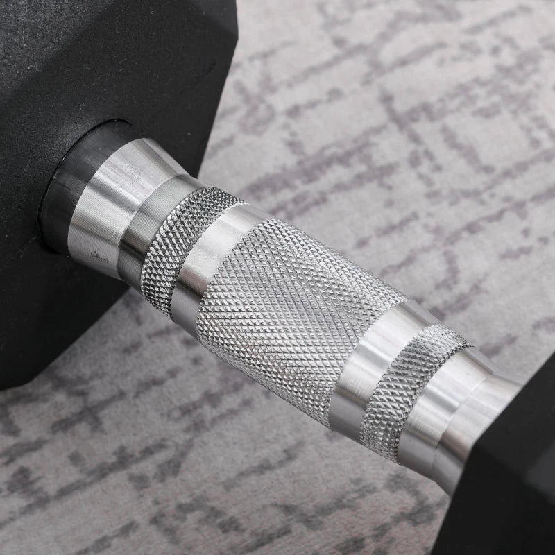 Strength Training Rubber Hex Dumbbell Set of 2x 12.5kg