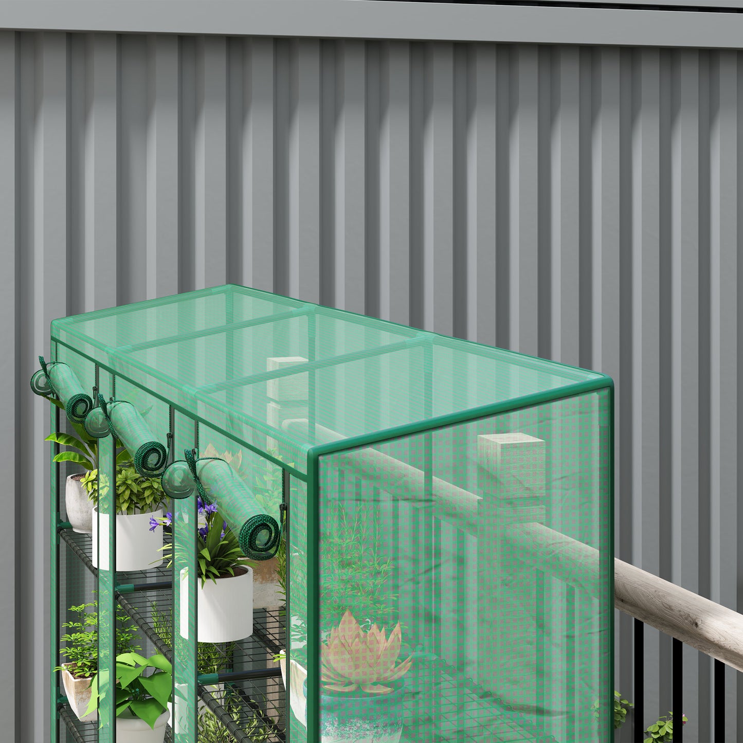 46 x 215 cm Nine-Shelf Greenhouse - Green