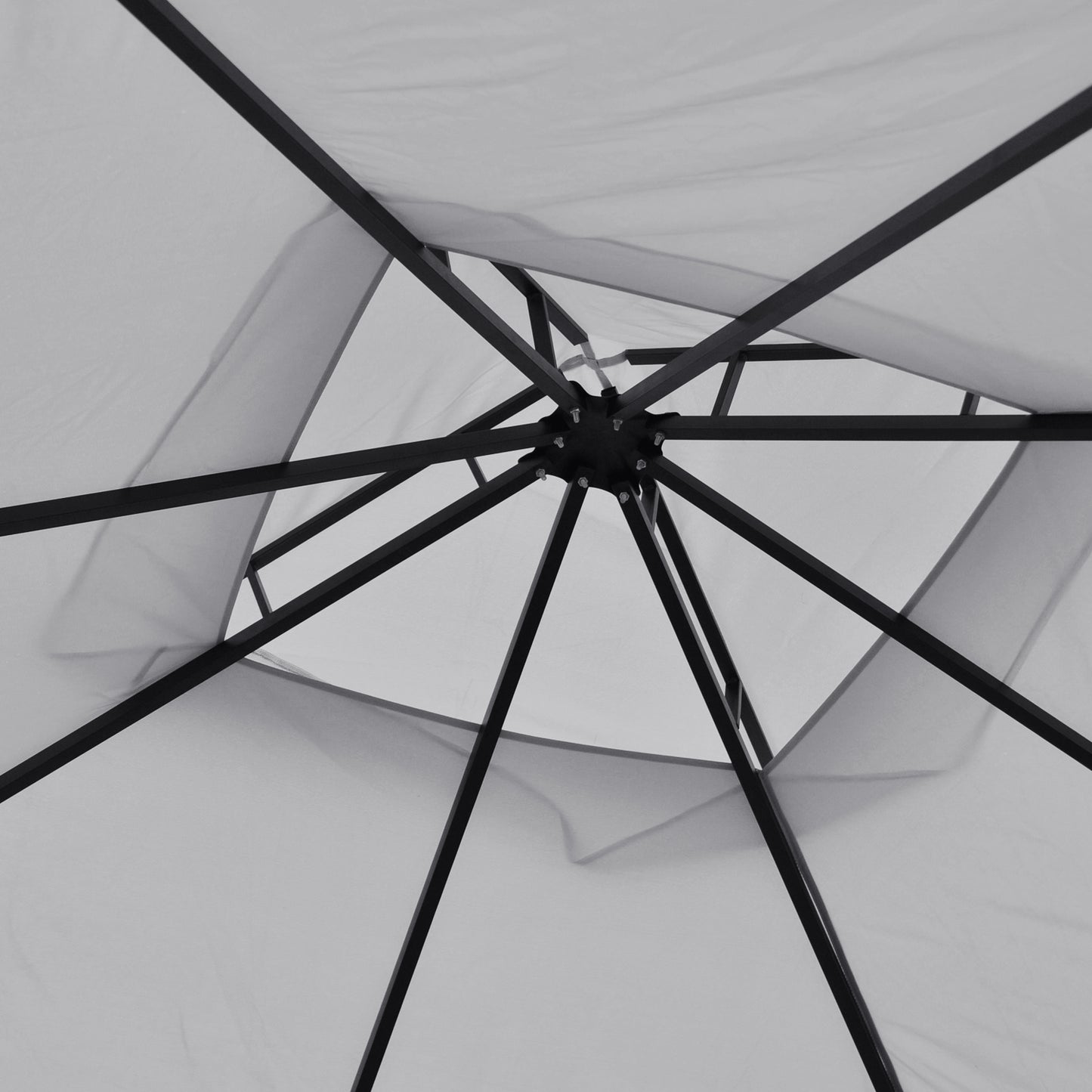 3 x 3(m) Garden Gazebo Patio Party Tent Shelter Outdoor Canopy Double Tier Sun Shade Metal Frame Netting, Light Grey