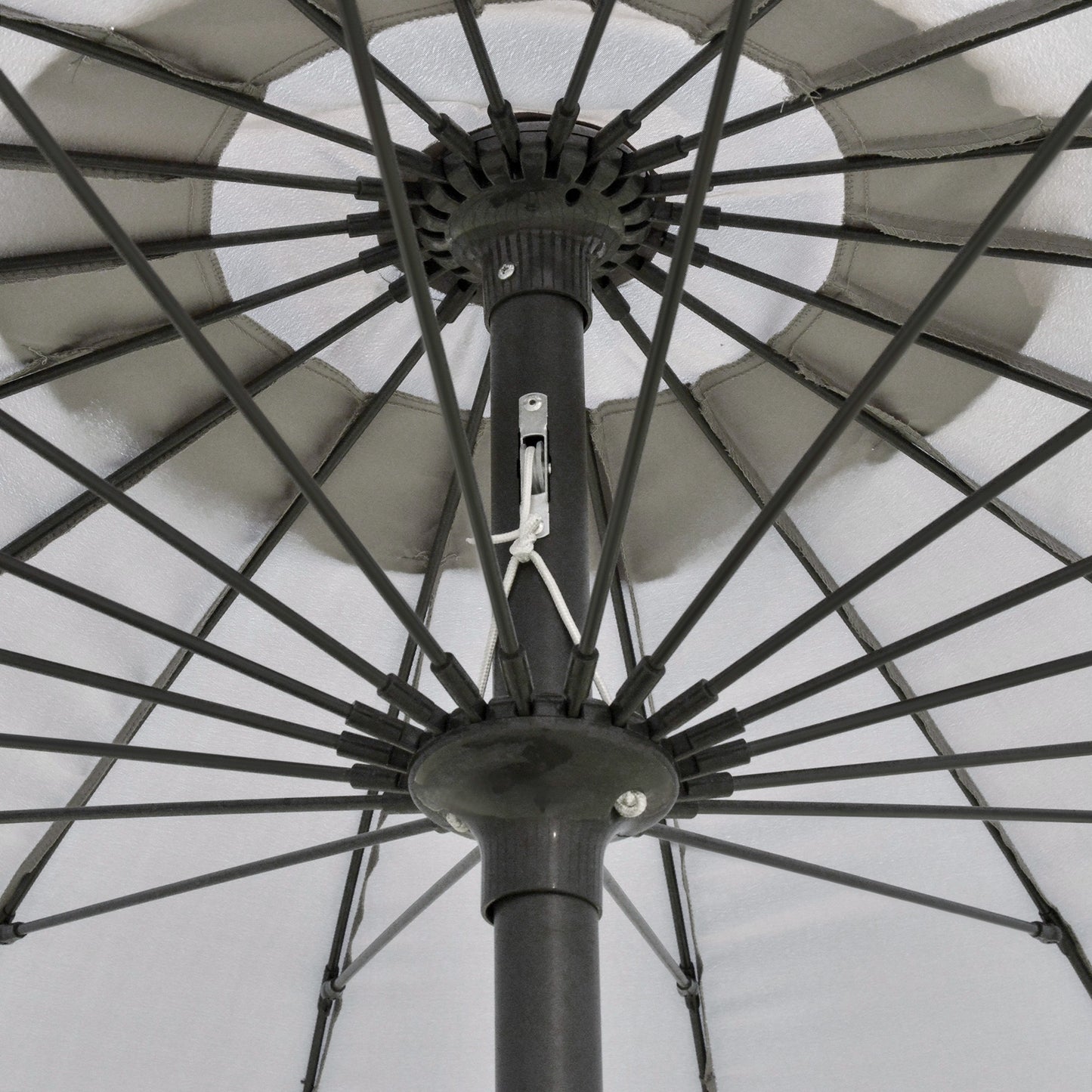 2.5m Tilting Parasol, with Pleated Canopy - Light Grey