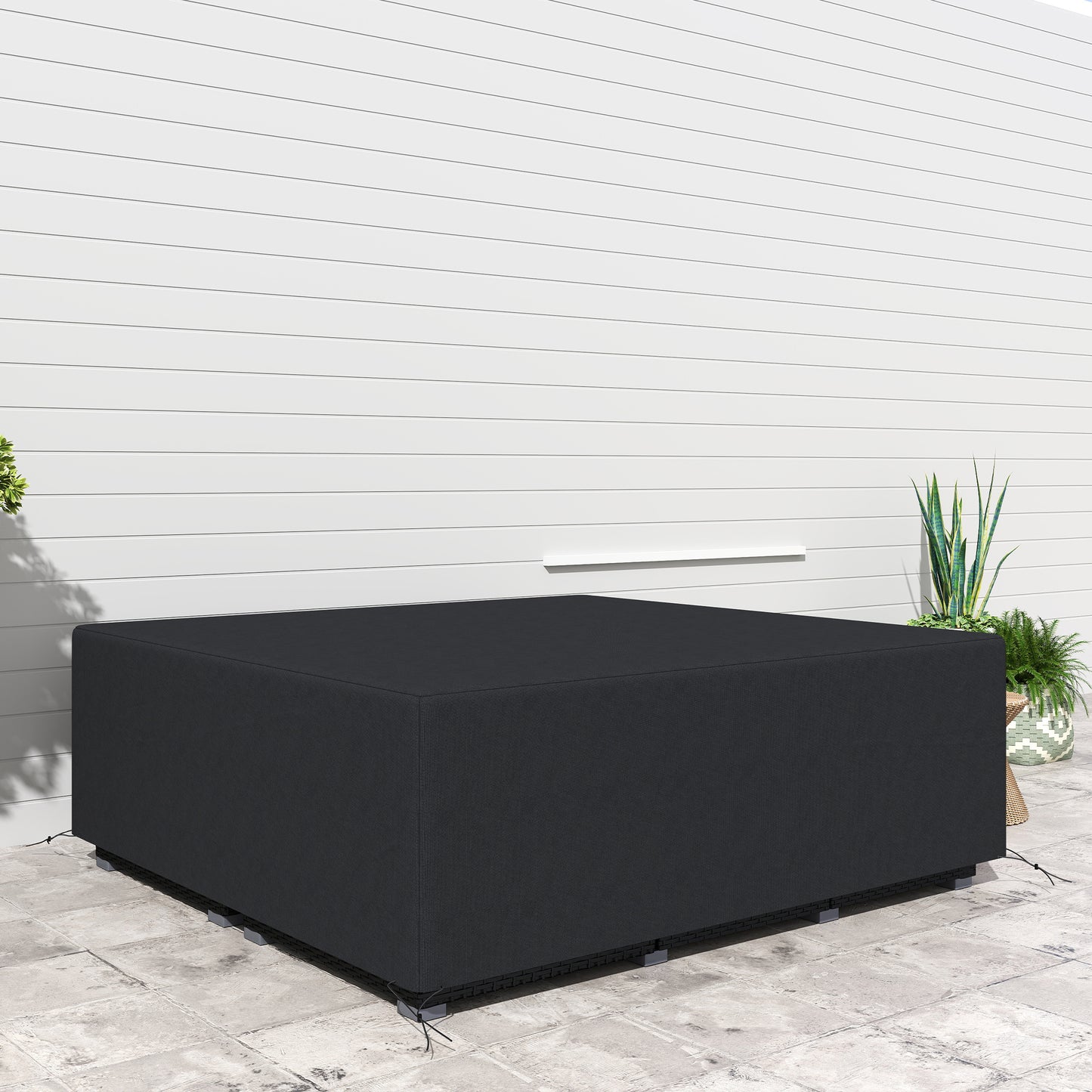 600D Oxford Outdoor Garden Furniture Sofa Set Cover, Waterproof Anti-UV Rattan Sun Lounger Protection Protector Cover