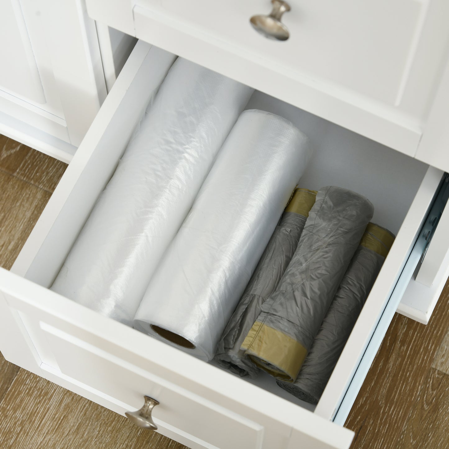 Kitchen Island with Drop Leaf, Rolling Kitchen Storage Trolley on Wheels with 3 Drawers, Spice Rack and Towel Rack