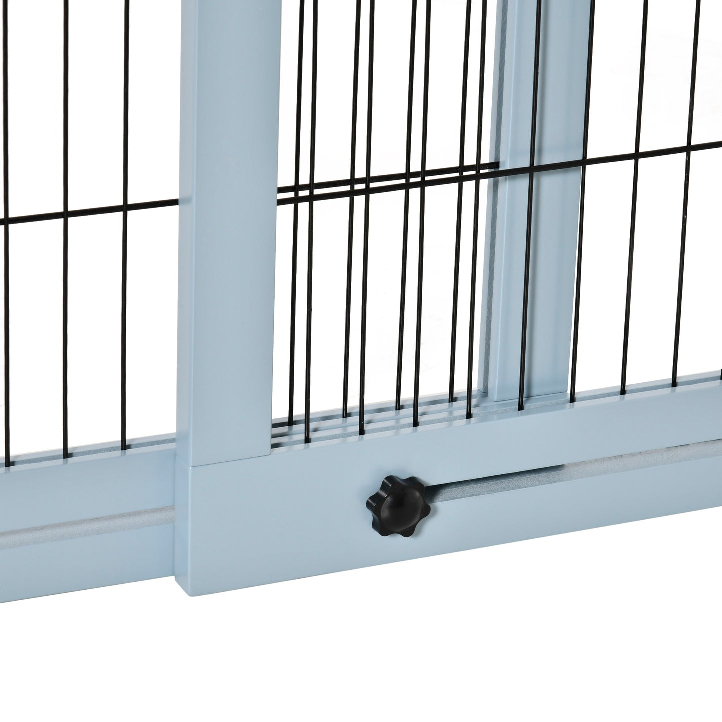 Freestanding Dog Gate, Foldable Pet Fence, Indoor Wood Barrier, Stair Gate with Support Feet, for Doorway, Hallway