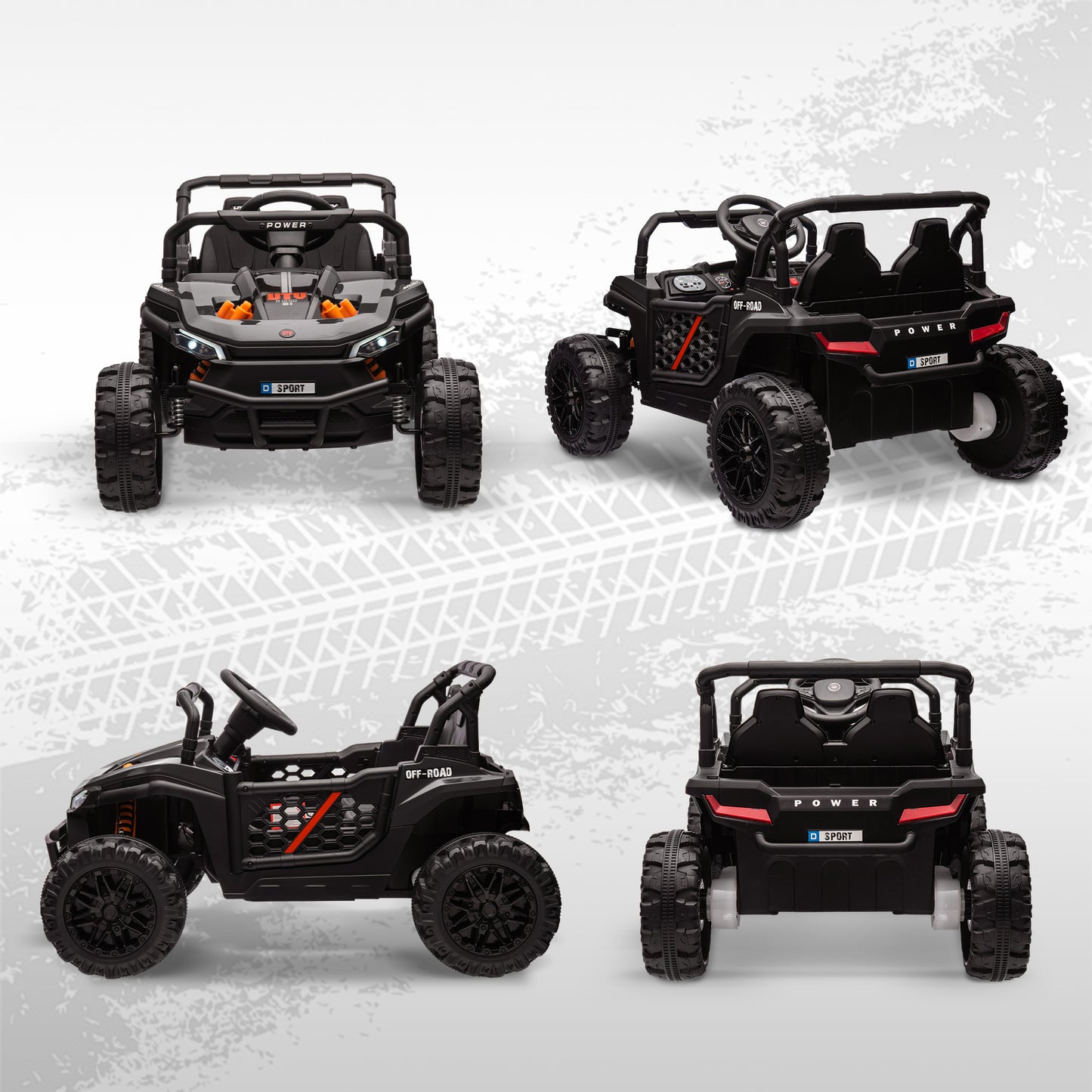 12V Battery Powered Ride on Truck w/ Remote, Four Suspension Wheels, Horn, Lights, Music, USB, for Ages 3-5 Years, Black